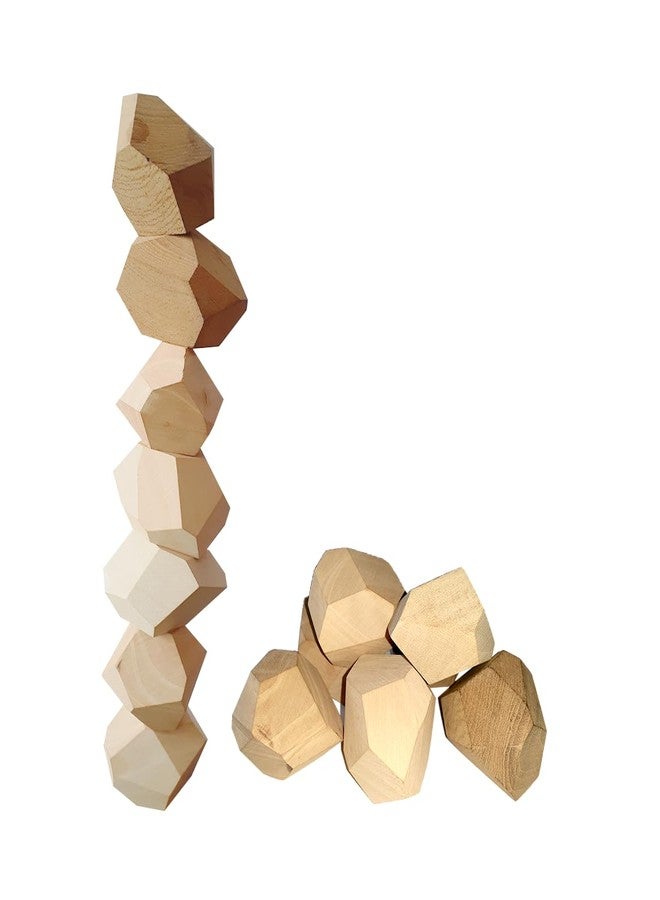 TOKYODO Wooden Balancing Stone colourfull Wood Stacking Block Shape and Color Sorting Balancing Building Block for Kids (Plane Blocks, 8, Piece) - Image 1